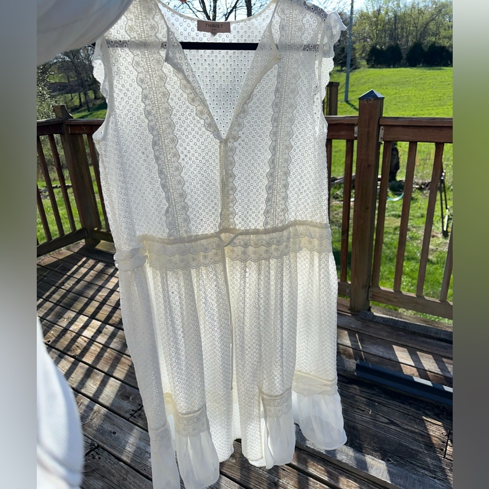 Twin Set Milano White Lace Dress
